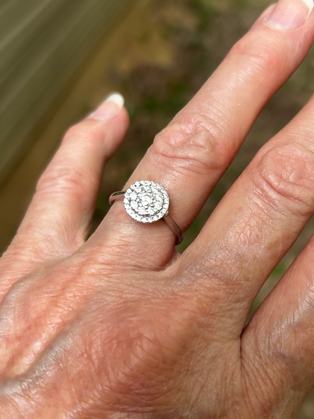 Moissanite Stones In 925 Sterling Silver Round Pavé Cluster Ring Size 7